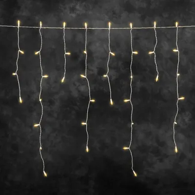 Produktbild von Konstsmide - LED Eisregen Lichtervorhang, 400 bernsteinfarbene Dioden, 31V_Außentrafo, weißes Kabel- 2762-802