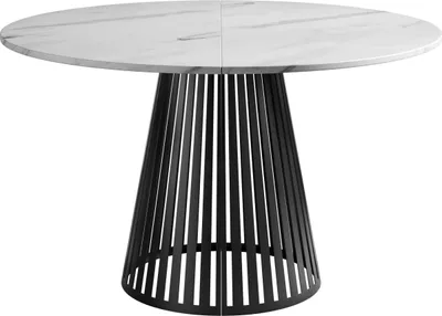 Produktbild von MIRJAN24 Tisch Cone 120, Esszimmer Tisch, Beine aus Stahl (Farbe: Schwarz / Bianco Marmor)