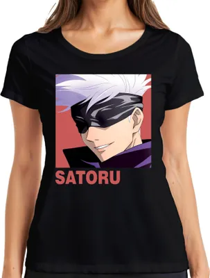Zdjęcie produktu dla Jujutsu Kaisen SATORU Gojo Anime Aesthetics Blindfold Fan Gift Ladies T-Shirt, Czarny, M