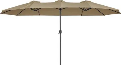 Produktbild von Großer Doppel-Schirm 460x270cm Taupe UV-Schutz UPF 50+