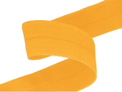 Falzgummi 20mm in Sonnengelb hochelastisch – Faltgummi Schrägband Detailansicht.