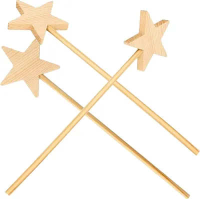 Produktbild von 3 Stück Zauberstäbe aus unbehandeltem Holz 23 cm zum Bemalen und individuellen Gestalten