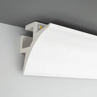 Produktbild von Sockelleiste für 2 LED-Streifen 2m Bogen Weiß