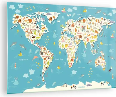 Produktbild von Bilder auf glas - Geographie Globus Grafik Illustration - 70x50cm - Glasbilder - Wandbilder - Kunstdruck - Wanddekoration aus Glas - Glas Bilder - Wandbild auf Glas - GAA70x50-3106