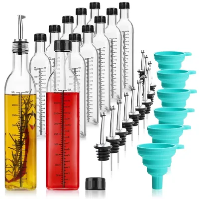 Zdjęcie produktu dla Zestaw 42 szklanych butelek, w tym butelka do oleju i miseczka