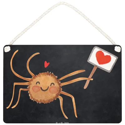Produktbild von Mr. & Mrs. Panda Schild Spinne Agathe Motivation DIN A4 - Kreidetafel - Geschenk, Liebe, Deko, Vertrauen, Türschild, Holzschild, wandtafel, Glück, kleine aufmerksamkeit