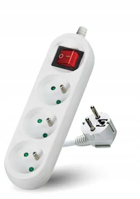 Imagen del producto de Kobi: Cable de extensión de 3 metros con 3 enchufes y interruptor