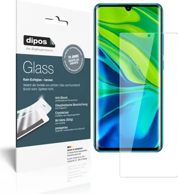 Produktbild von 2x Schutzfolie für Xiaomi Mi Note 10 - Anti-Shock 9H Folie dipos Glass Kunststoffglas