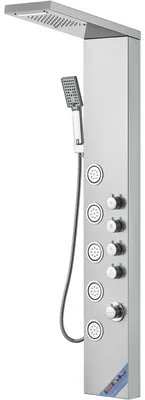 Zdjęcie produktu dla Panel prysznicowy 4 w 1 - Zestaw prysznicowy - Deszczownica - Dysze masujące - Ręczny prysznic - Stal nierdzewna