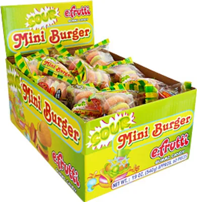 Obrázek produktu pro efrutti Gummi Mini Burger Sour (karton s 60 kusy)