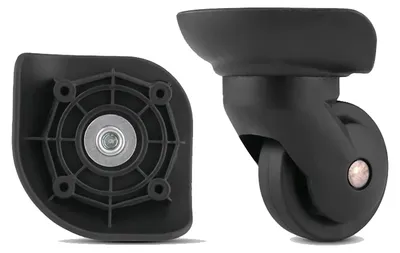 Productafbeelding van Solidchoice - Reservewielen voor koffers - 1 paar met 4 schroefgaten, zwart