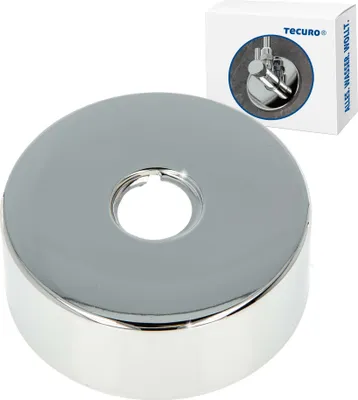 Produktbild von tecuro Gewinderosette (1/2) Ø 22 mm x Ø 80 mm x Höhe 25 mm, Messing verchromt