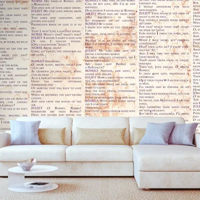Produktbild von PURO TAPETE - Realistische Tapete ohne Rapport und Versatz 10m Vlies Tapetenrolle Wandtapete modern design Fototapete - Romeo und Julia Shakespeare m-A-0588-j-c