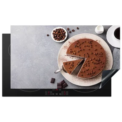 Produktbild von KitchenYeah© Herdabdeckplatte Torte - Schokolade - Kaffee , 91x52cm, Küche Deko, Glaskeramikkochfeld Herdabdeckung, Abdeckplatte fùr Kochfeld
