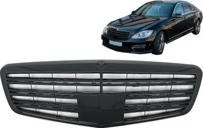 Produktbild von Frontgrill für Mercedes S-Klasse W221 Facelift 10-13 S63 S65 Design Schwarz glänzend.