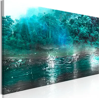 Produktbild von Modernes Wandbild b-C-0807-b-a (150x50 cm) - 1 Teilig Bilder Fotografie auf Leinwand Foto Bild Dekoration Wand Bilder Kunstdruck ABSTRAKT WALD