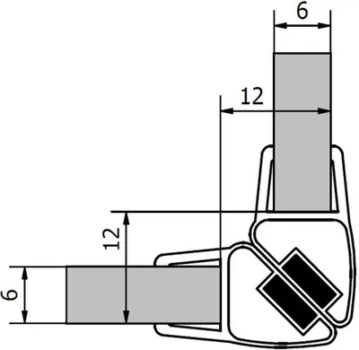 Obrázok produktu pre Magnetické tesnenia VITRA LINE, dĺžka 2000 mm pre 6 mm sklo, rohové