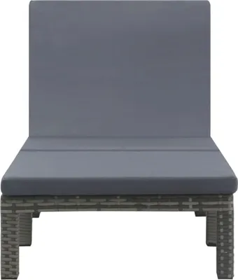 Image de vidaXL Chaise longue avec support Poly rotin Anthracite