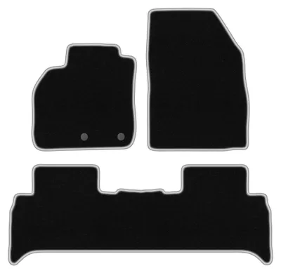 Productafbeelding van Velours automatten voor Renault Scenic III 2009-2016 (MPV) – 3-delig, zwart/zilver, op maat – Wielganizator CARLUX