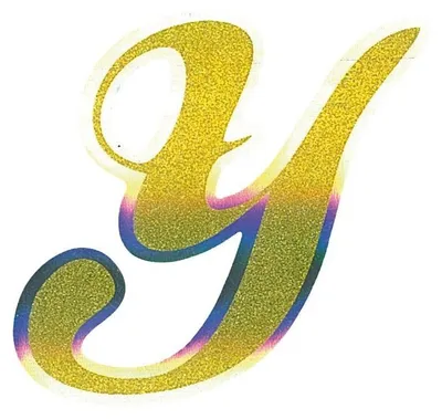 Produktbild von Aufkleber Monogramma Buchstabe Y, Gold Metallescente