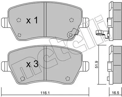 Produktbild von METELLI Bremsbeläge Satz Vorne Bremsklötze für SUZUKI SWIFT III (MZ, EZ) 22-0485-1