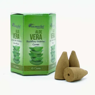 Imagen del producto de Pack de 10 Incienso Masala Backflow - Aloe Vera