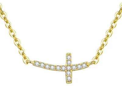 Produktbild von Gold plated silver necklace with cross AGS546 / 47-GOLD