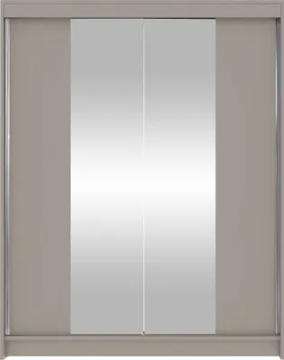 Produktbild von MIRJAN24 Schwebetürenschrank Camino II, Garderobe mit zwei Türen, Frontspiegel, Kleiderschrank (Farbe: Cashmere, ohne Beleuchtung)