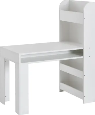 Produktbild von Kinderschreibtisch weiß mit Regal und Stauraum
