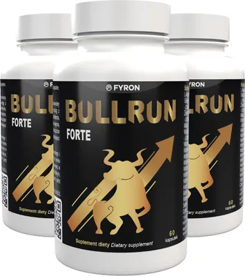 Produktbild von Bullrun Forte - 180 Kapseln (3x60) hochdosiert - L-Arginin, Zink, Selen, Maca & Ginseng - Original Schweizer Rezept - Vegan & Pflanzlich - 3er Pack