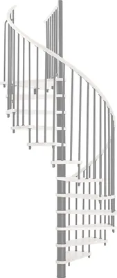 Produktbild von Minka Spindeltreppe Spiral Wood 38 - 305,5cm Geschosshöhe Weiß Grau 120cm Durchmesser