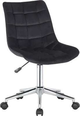 Produktbild von Samt-Bürostuhl – Ergonomischer Bürostuhl – Höhenverstellbar und Drehfunktion | Farbe: Schwarz