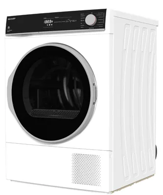 Immagine prodotto di Asciugatrice a pompa di calore Sharp KD-NHH8S8GW3-DE, capacità 8 kg, tecnologia BubbleDrum, funzione di protezione per i capi in maglia