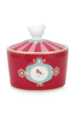 Produktbild von PIP STUDIO Love Birds Medallion Zuckerdose rot/pink 300ml
