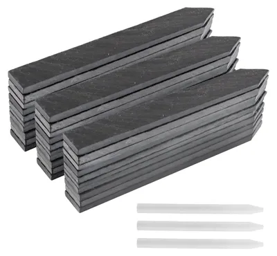 Image de Étiquettes pour plantes, 30 pièces, en ardoise, pour l'extérieur, marqueurs de plantes, résistantes aux intempéries, dimensions : 15 x 2 cm