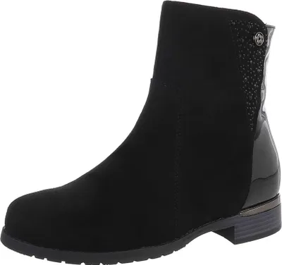 Produktbild von Ital-Design Damen Stiefeletten Leicht gefüttert Wildlederoptik,  Flache Stiefeletten 87108828 Schwarz Gr.  38