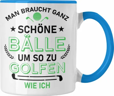 Produktbild von Trendation - Golf Tasse Golfer Geschenk Papa Vater Geschenkidee Golf Kaffeetasse mit Spruch (Blau)