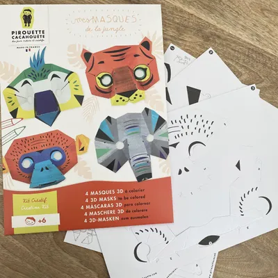 Image de Kit créatif : 4 masques 3D à construire