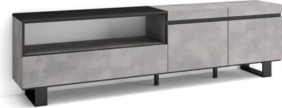 Image de COZY Meuble TV, Banc Télé, 200x35x57cm, Pour les TV jusqu'à 80", Ciment