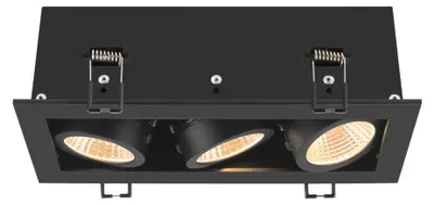 Obrázek produktu pro SLV 1007567 KADUX, LED vestavné stropní svítidlo, trojité, 3000K, 38°, čtvercové, černé