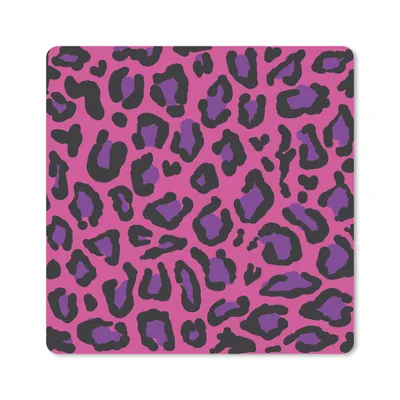 Produktbild von MuchoWow® Mauspad Mousepad Pantherdruck - Rosa - Lila 20x20 cm - Mousepads - Maus Mat - Pad - Mausunterlage - Desk Mat - Bureauartikeln