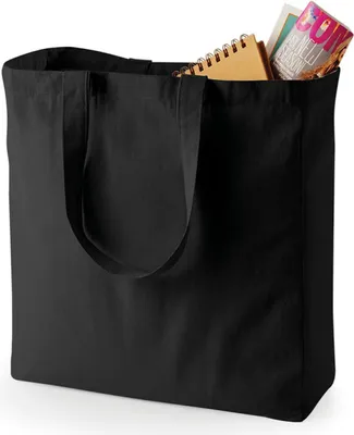 Image de Quadra QD23 | Canvas Classic Shopper - Sac à provisions - 39 x 42 x 13 cm - Couleur : Black - Taille : One Size