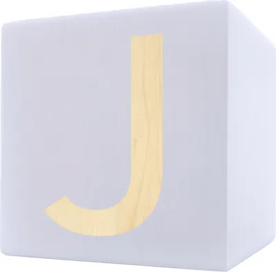 Immagine prodotto di Cubo di legno per lettere, 5 x 5 cm, bianco, lettera J