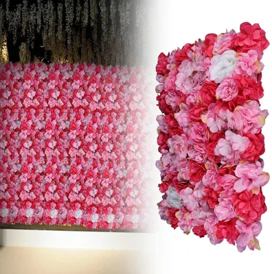 Image de 6 pièces mur de fleurs artificielles 40x60cm mur de roses fleurs en soie mur de fleurs artificielles pour bricolage pelouse mariage anniversaire fête de fin d'année accessoires de la rue décoration de fond