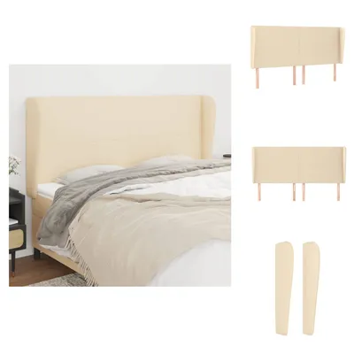 Produktbild von vidaXL Kopfteil mit Ohren Creme 183x23x118/128 cm Stoff -  Kopf- & Fußenden