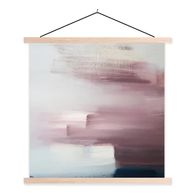 Produktbild von MuchoWow® Textilposter Malerei - Ölgemälde - Abstrakt 40x40 cm mit holzfarbenen Rahmen - Posterleiste