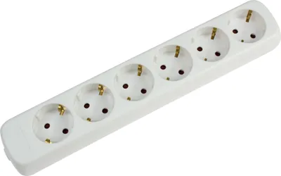 Produktbild von as-Schwabe 6-fach Steckdosenleiste 45° gedreht zur Wandmontage 230V 16A ohn IP20