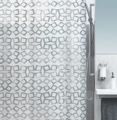 Produktbild von Spirella Duschvorhang Muster, vers. Designs Farbe: Grid silver