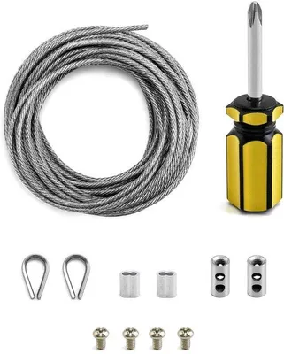 Immagine prodotto di Cavo in acciaio inossidabile da 6 m, 2 mm – Set di cavi per tende e stendibiancheria