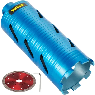 Obrázek produktu pro Diamantový jádrový vrták VEVOR, jádrový vrták s průměrem 4 palce / 101 mm, jádrový vrták do betonu s průměrem 9,5 palce / 241 mm, jádrový vrták se závitem 5/8 palce-11, suchý/mokrý vrták s ostřím, diamantový mokrý vrták